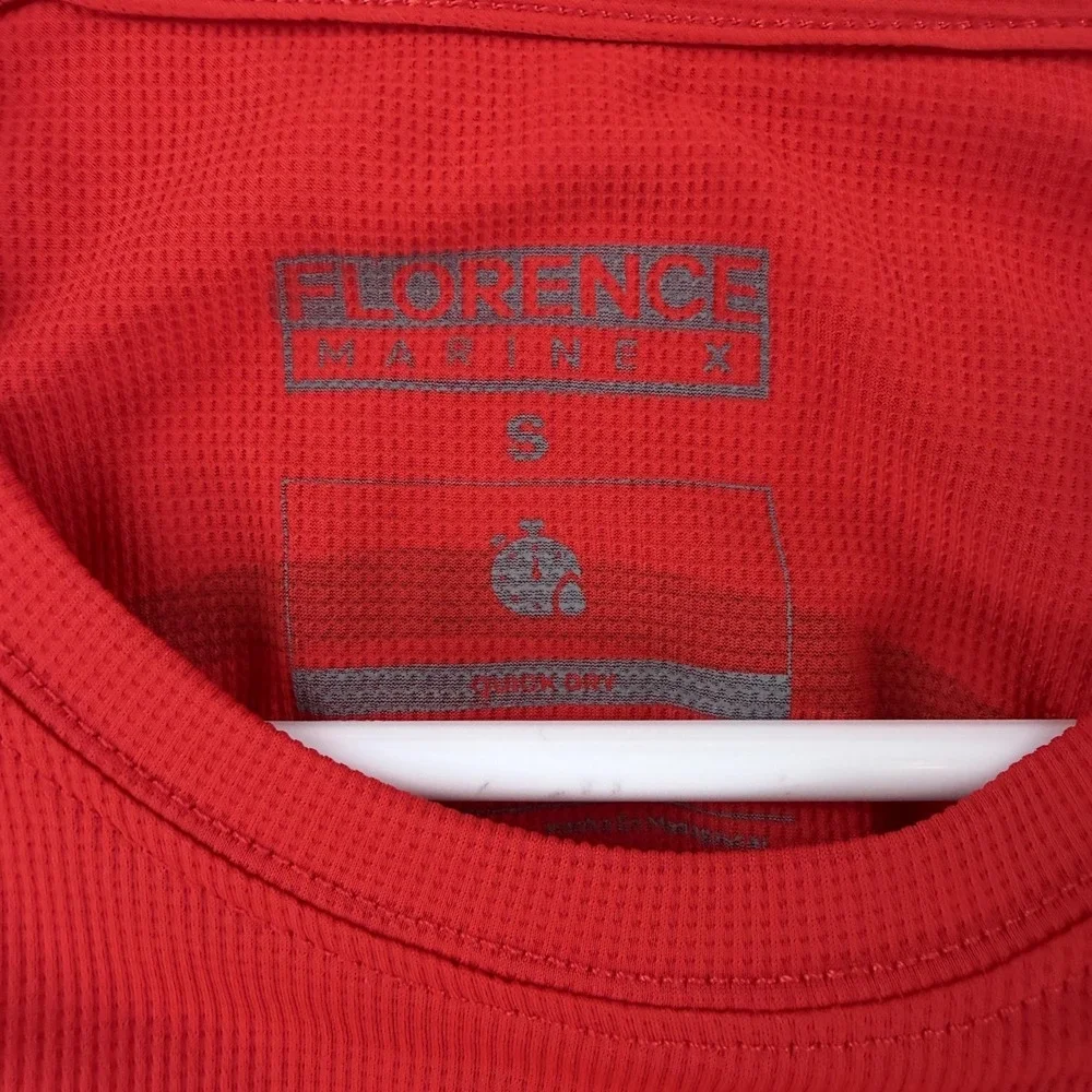 Florence‎ Marine X Shirt Mens Small Red Long Sleeve JR Lifeguard Rash Guard